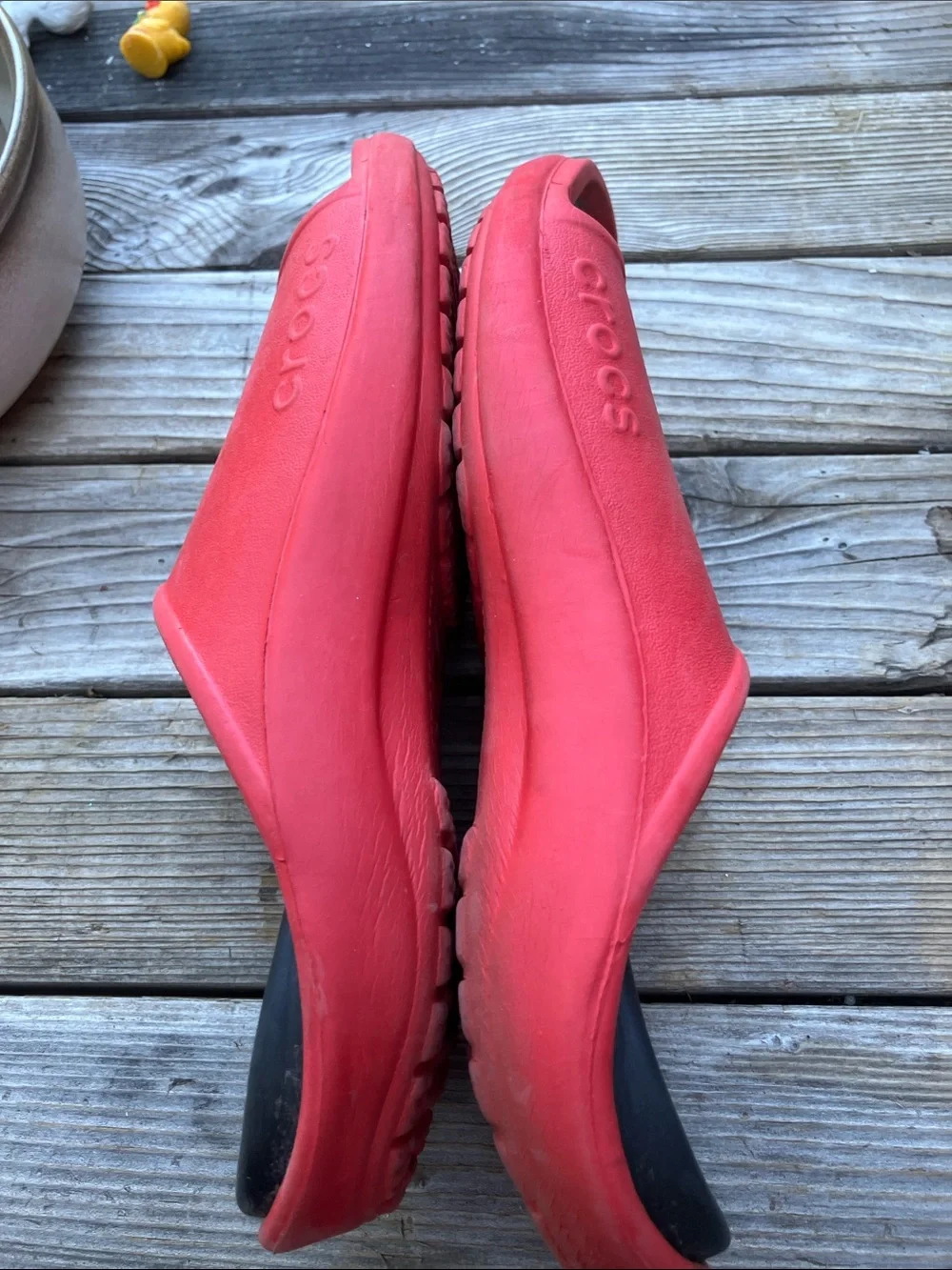 Crocs slides red women’s 12 men’s 10